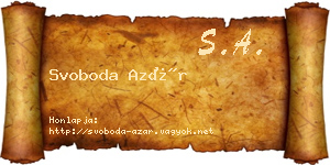 Svoboda Azár névjegykártya